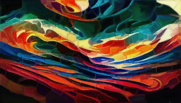 Landscapes Color Series Interplay Vibrant Shapes Strokes Subject Art Creativity — Fotografie, imagine de stoc