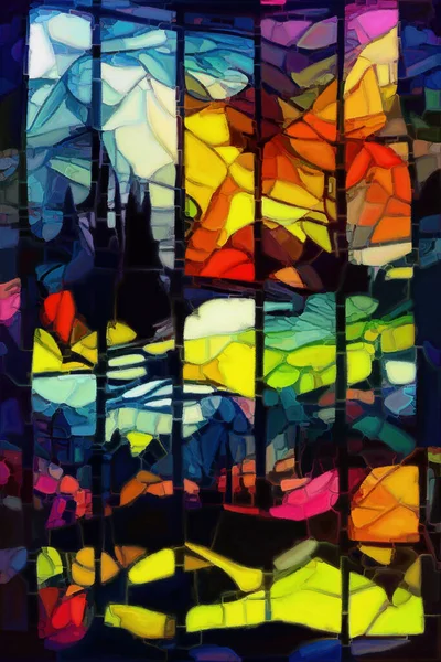 Stained Glass Canvas Series Composition Multicolored Shapes Fragments Subject Art — Fotografia de Stock