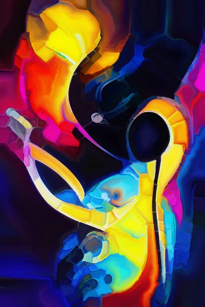 Culoarea Seriei Muzică Compoziția Formelor Loviturilor Duburilor Vopsea Color Tema — Fotografie, imagine de stoc