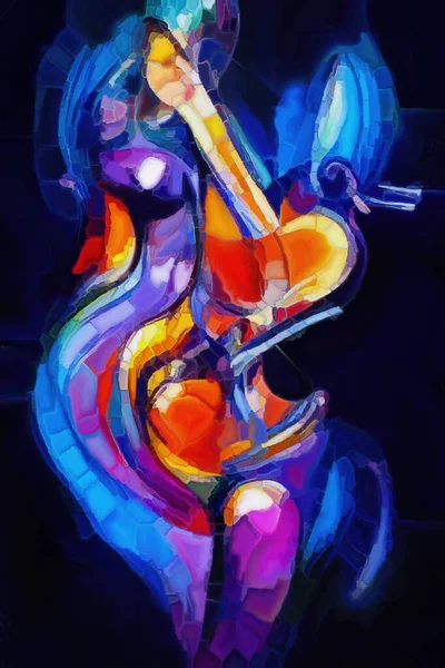 Серия Color Music Состав Форм Штрихов Дублей Красок Тему Музыки — стоковое фото