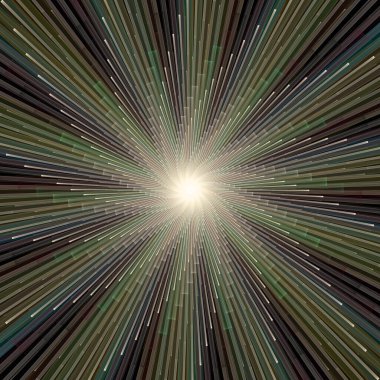 Fraktal Patlama Şablonu serisi. Çizim ve tasarım için kullanılan ince çizgi radyal deseninin oluşturulması.