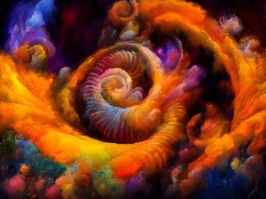 Spiral Dreams serisi. Sanat, hayal gücü ve rüya konularındaki gerçeküstü doğal formların, dokuların ve renklerin kompozisyonu.