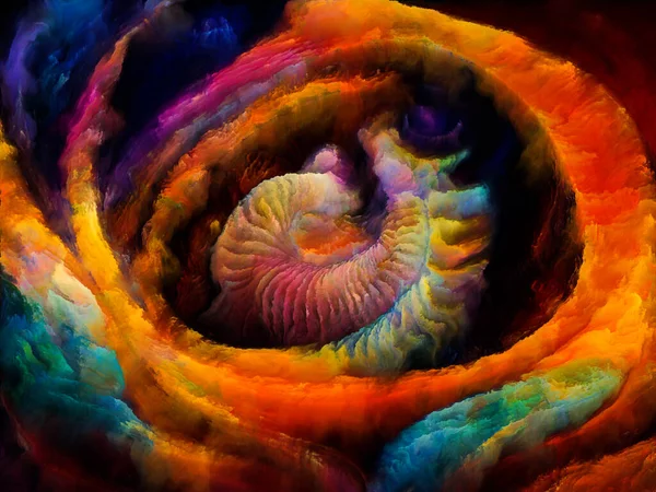 Spiraal Dromen Serie Samenstelling Van Surrealistische Natuurlijke Vormen Texturen Kleuren — Stockfoto