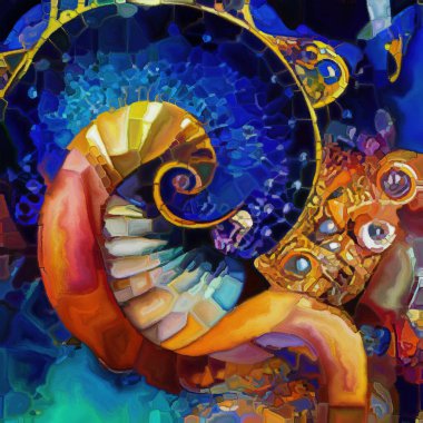 Spiral Dreams serisi. Sanat, hayal gücü ve rüya konularındaki gerçeküstü doğal formların, dokuların ve renklerin düzenlenmesi.