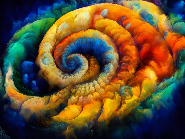 Spiral Dreams Serien Sammansättning Surrealistiska Naturliga Former Texturer Och Färger — Stockfoto