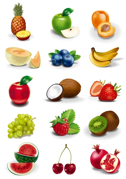 Frukter och bär illustrationer — Stockfoto