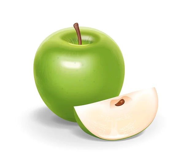 Green apple illustration — Stock Photo, Image