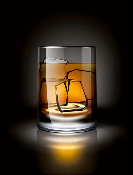 Alkoholisches Getränk mit Eis in dunkler Umgebung — Stockfoto