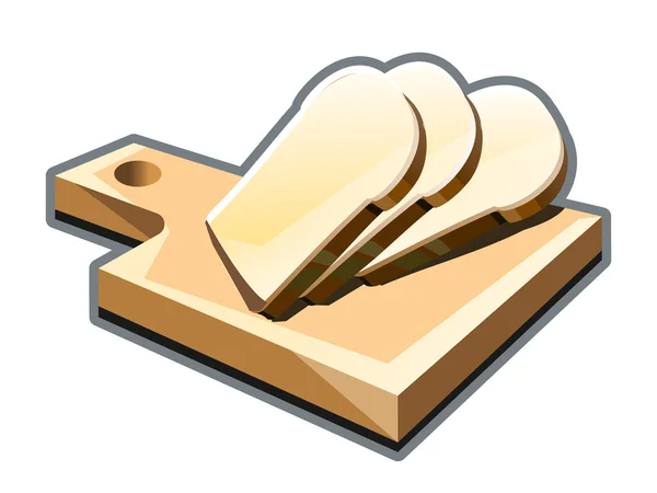 Cortar rebanadas de pan en una tabla de cortar —  Fotos de Stock