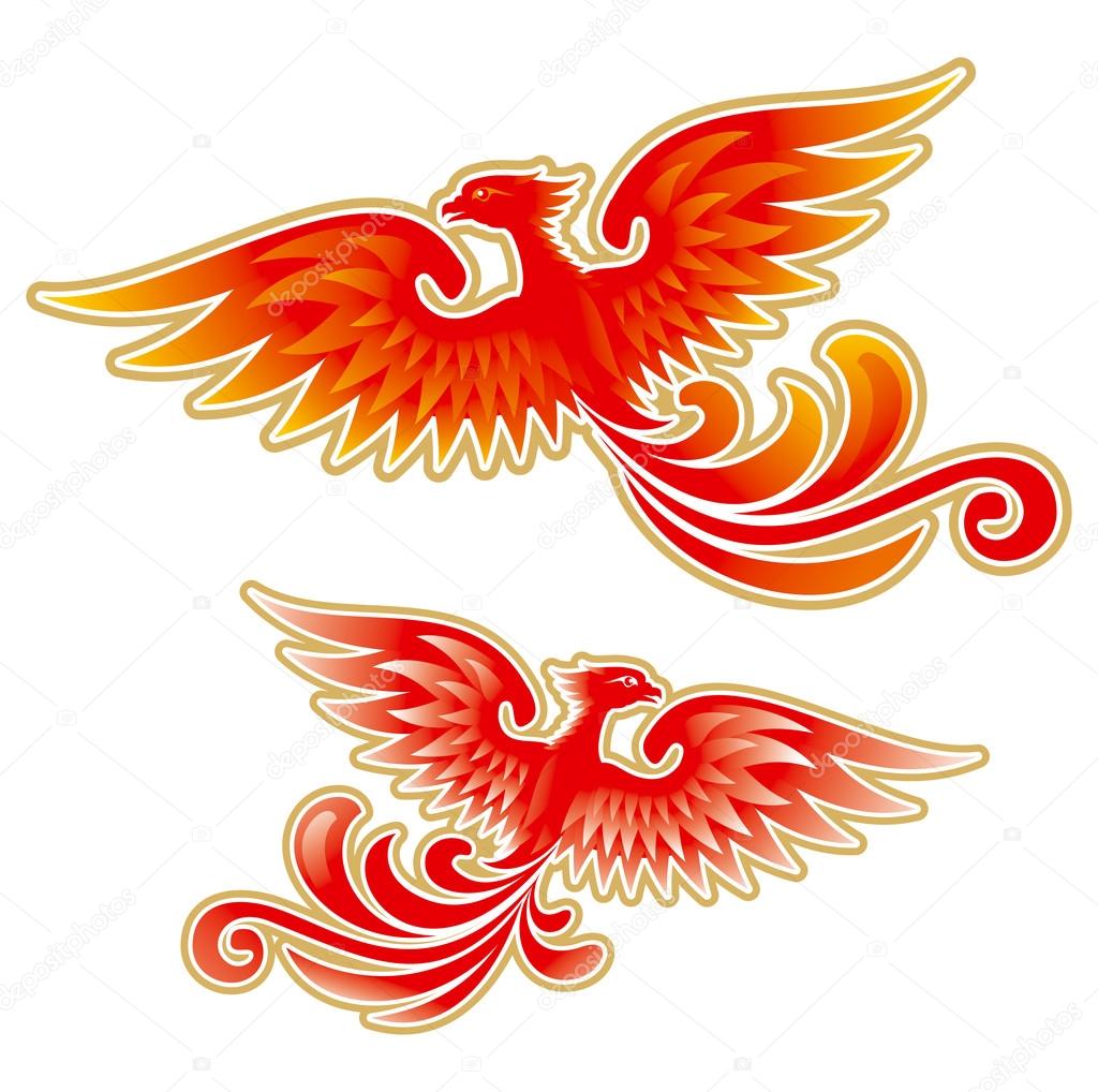 Firebird. Fairy tale character in two color options