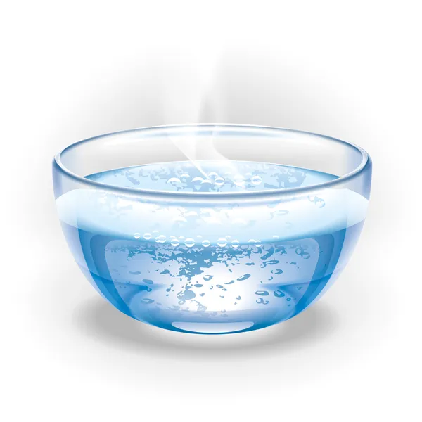 Copa de vidrio de agua hirviendo . — Foto de Stock