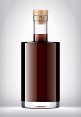 Arka planda mantarlı cam şişe. 