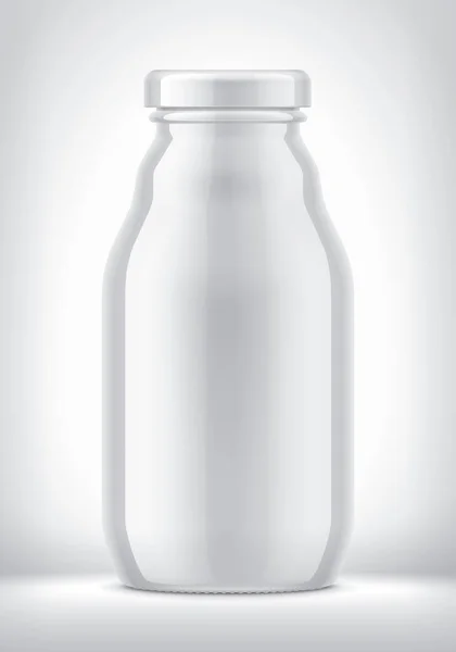 Botella Blanca Transparente Sobre Fondo — Foto de Stock