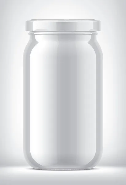 背景的白罐子 — 图库照片