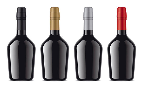 Black Bottles with color Foil. 