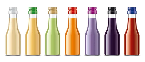 Uppsättning Glasflaskor Med Icke Transparenta Juicer — Stockfoto
