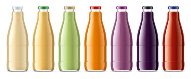 Şeffaf olmayan Suyu olan Cam Şişeler. 