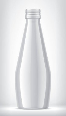 Arkaplanda beyaz şişe. 