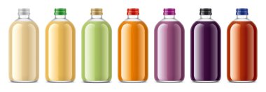 Şeffaf olmayan Suyu olan Cam Şişeler. 