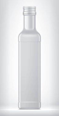 Arkaplanda beyaz şişe. 