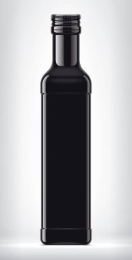 Arkaplanda siyah şişe. 