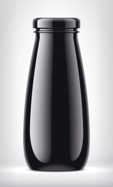 Arkaplanda siyah şişe. 