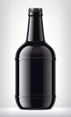 Arkaplanda siyah şişe. 