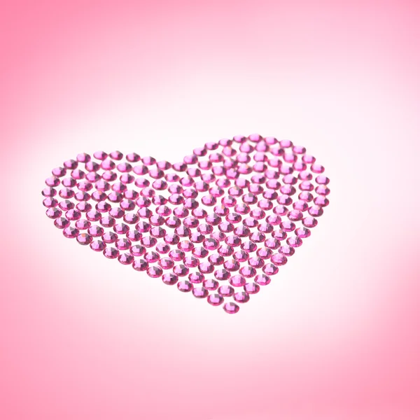 Rhinestones in form of a heart — Stock Photo, Image