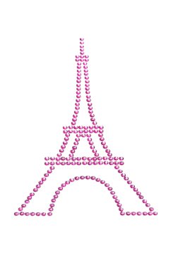pink rhinestones yapılmış Eifel Kulesi
