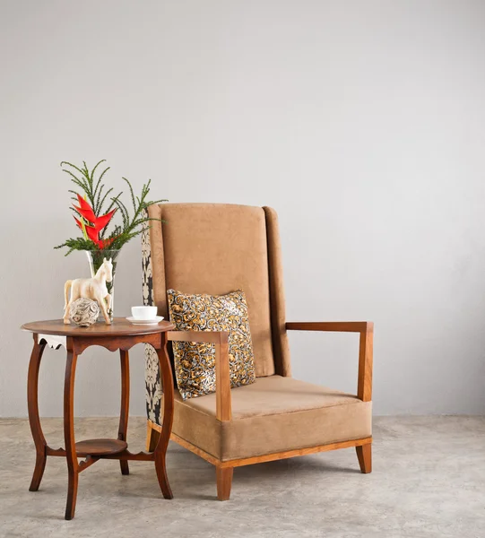 Beige upholstered chair — Stock Photo, Image