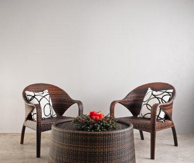 Two basket weaved seater clipart