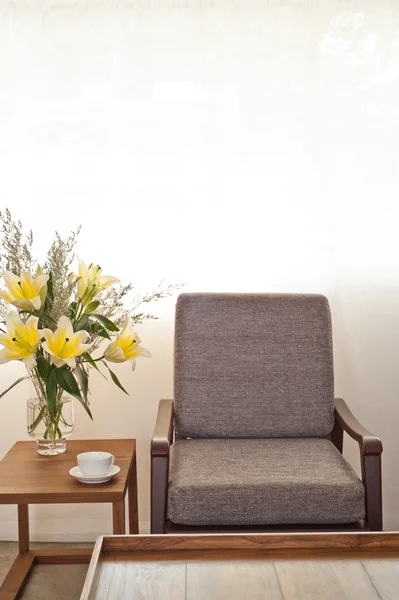 Grey upholstered chair — Stock Photo, Image