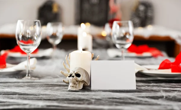 Halloween yemek masası ayarı — Stok fotoğraf