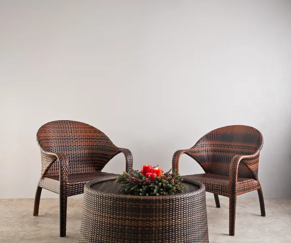 Two basket weaved seater — Stock Photo, Image