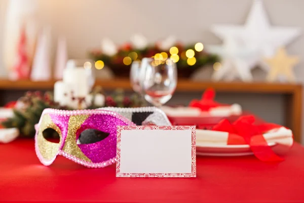 Año Nuevo cena mesa ajuste — Foto de Stock