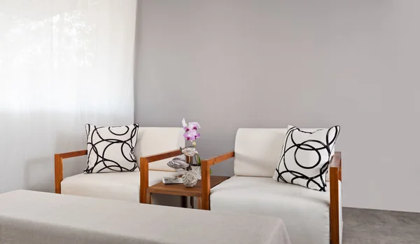 Weißer Sofa-Sitz — Stockfoto