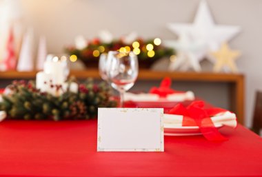 Kırmızı Noel sofra Kur adı kartı