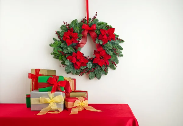 Advent wreath over side board — Stock Photo, Image