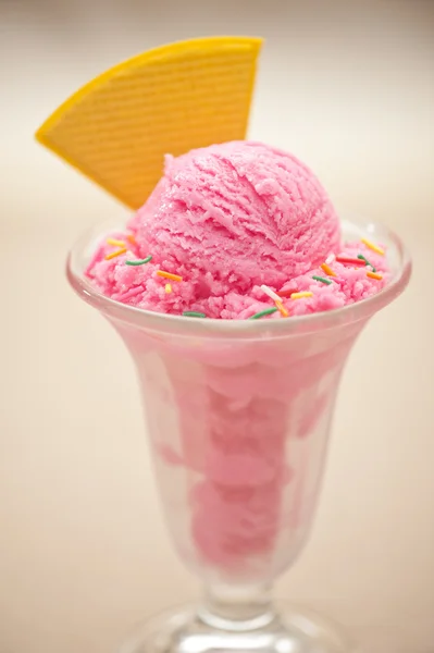 覆盆子冰淇淋 — 图库照片