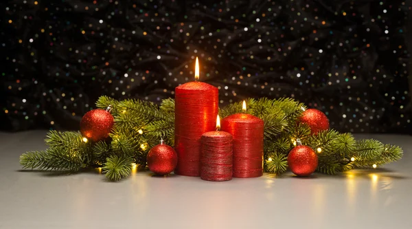 Three red Candles — Stock Photo, Image