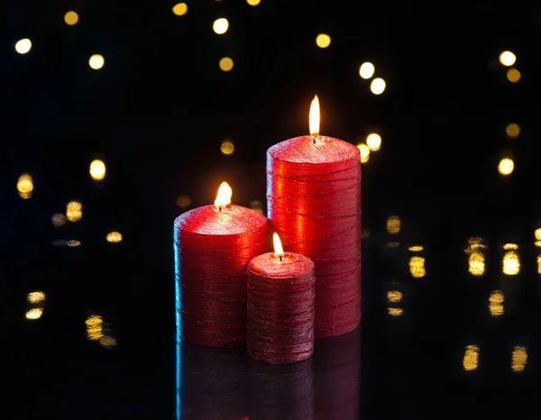 Three red Candles — Stock Photo, Image