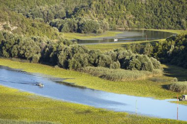 nehir boyunca tekne yelken