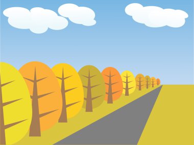 vektör sonbahar manzarası