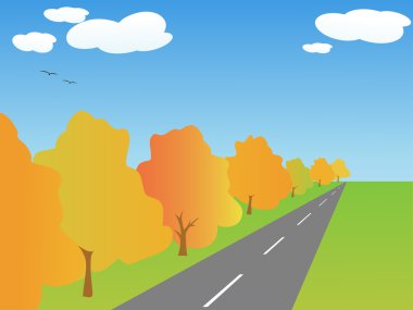 vektör sonbahar manzarası