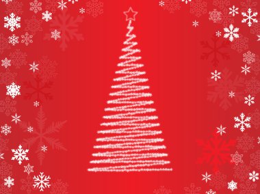 şeffaf kar taneleri ile soyut Noel ağacı