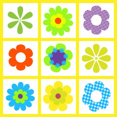 Retro çiçek şekil