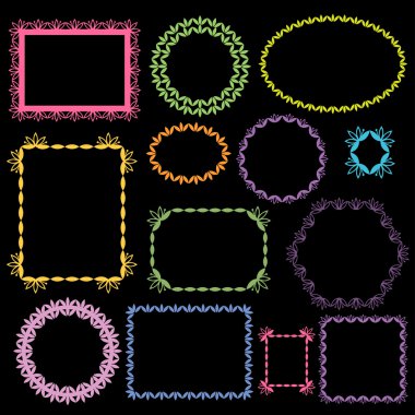 farklı çerçeve çiçek desenli