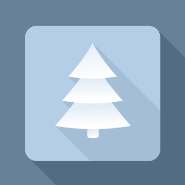 uzun gölge ile soyut 3d yılbaşı ağacı