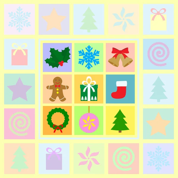 Set di simboli natalizi — Vettoriale Stock