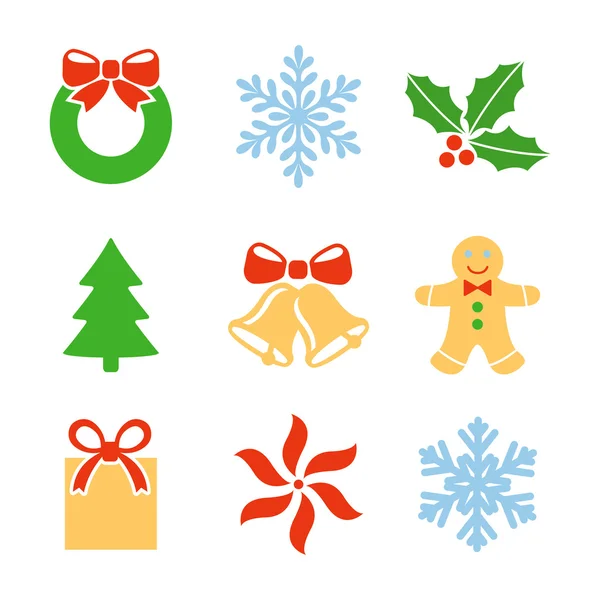 Conjunto de símbolos de Navidad — Vector de stock